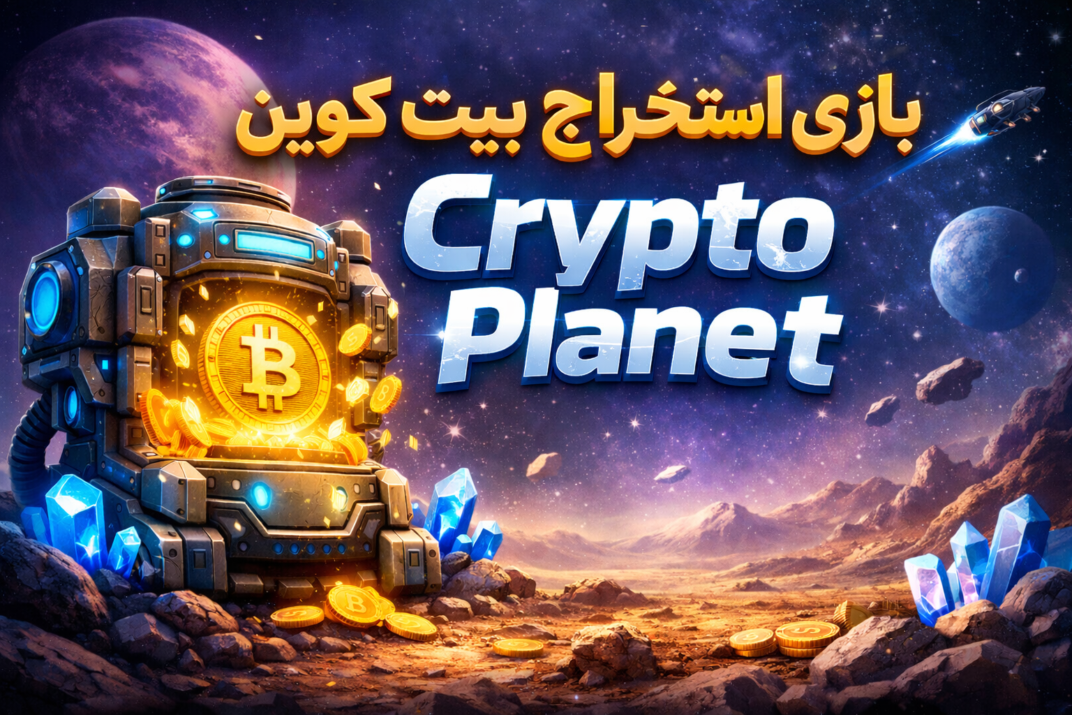 بازی استخراج بیت کوین crypto planet (آموزش کامل + برداشت + ریسک‌ها)